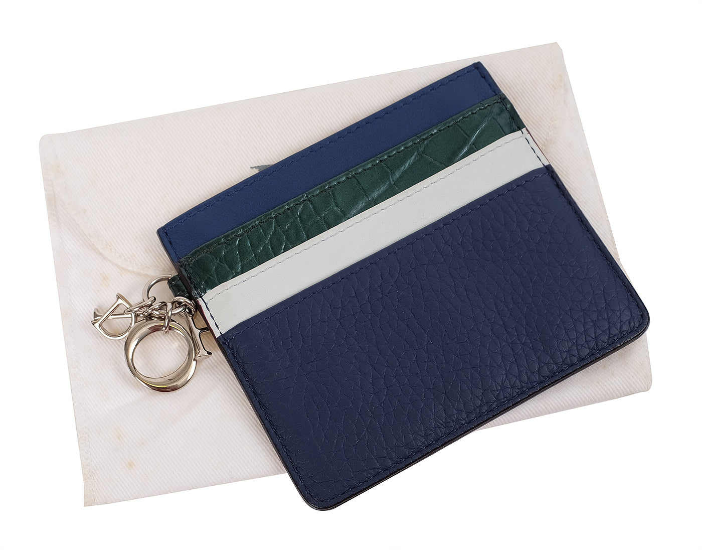 Dior Charm Blue Leather Card Holder