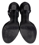 Hermes Nina D'orsay Black Suede Pumps 37