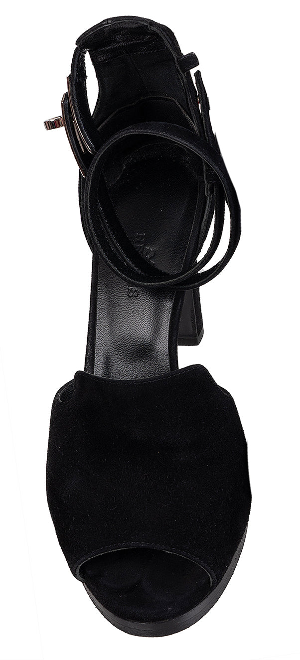 Hermes Nina D'orsay Black Suede Pumps 37