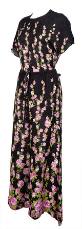 Gucci Black Climbing Roses Print Blouse & Wide Leg Trouser