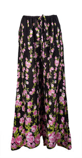 Gucci Black Climbing Roses Print Blouse & Wide Leg Trouser