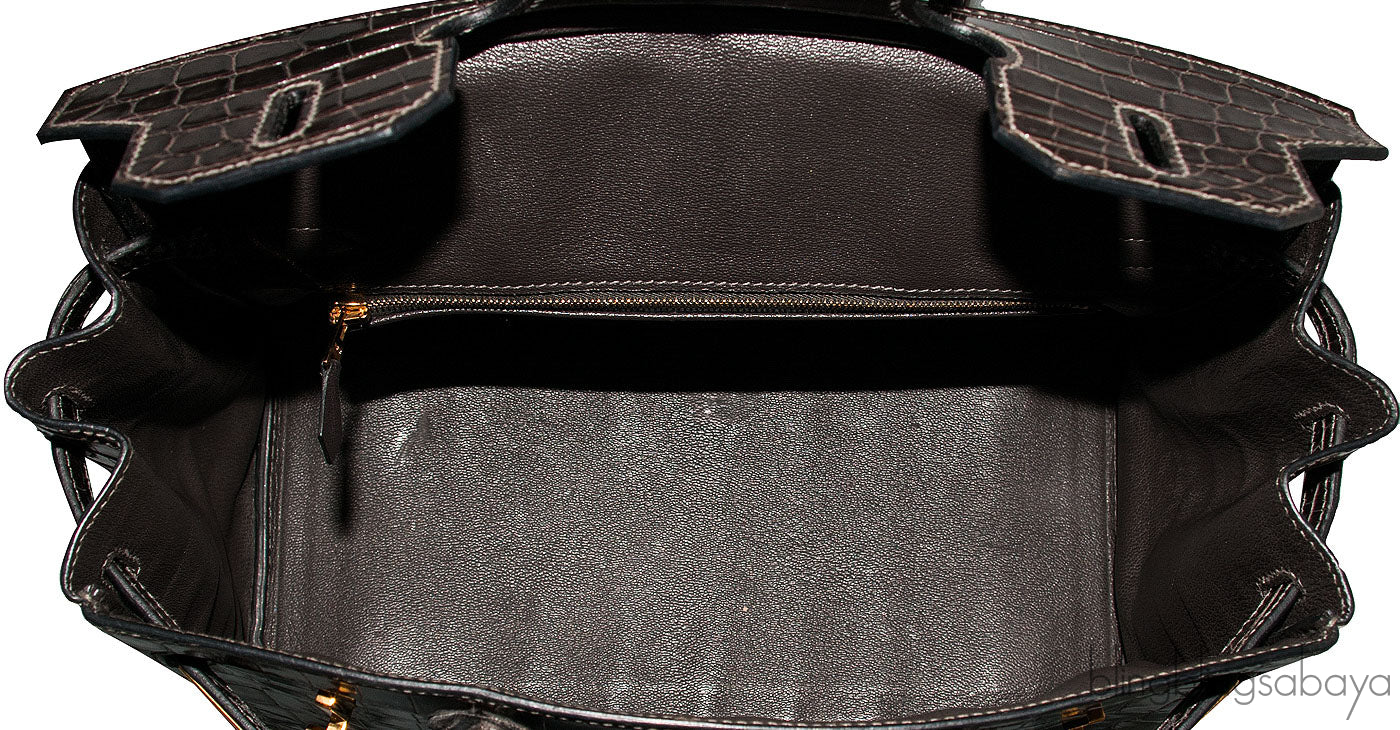 Birkin 30 Graphite Crocodile GHW