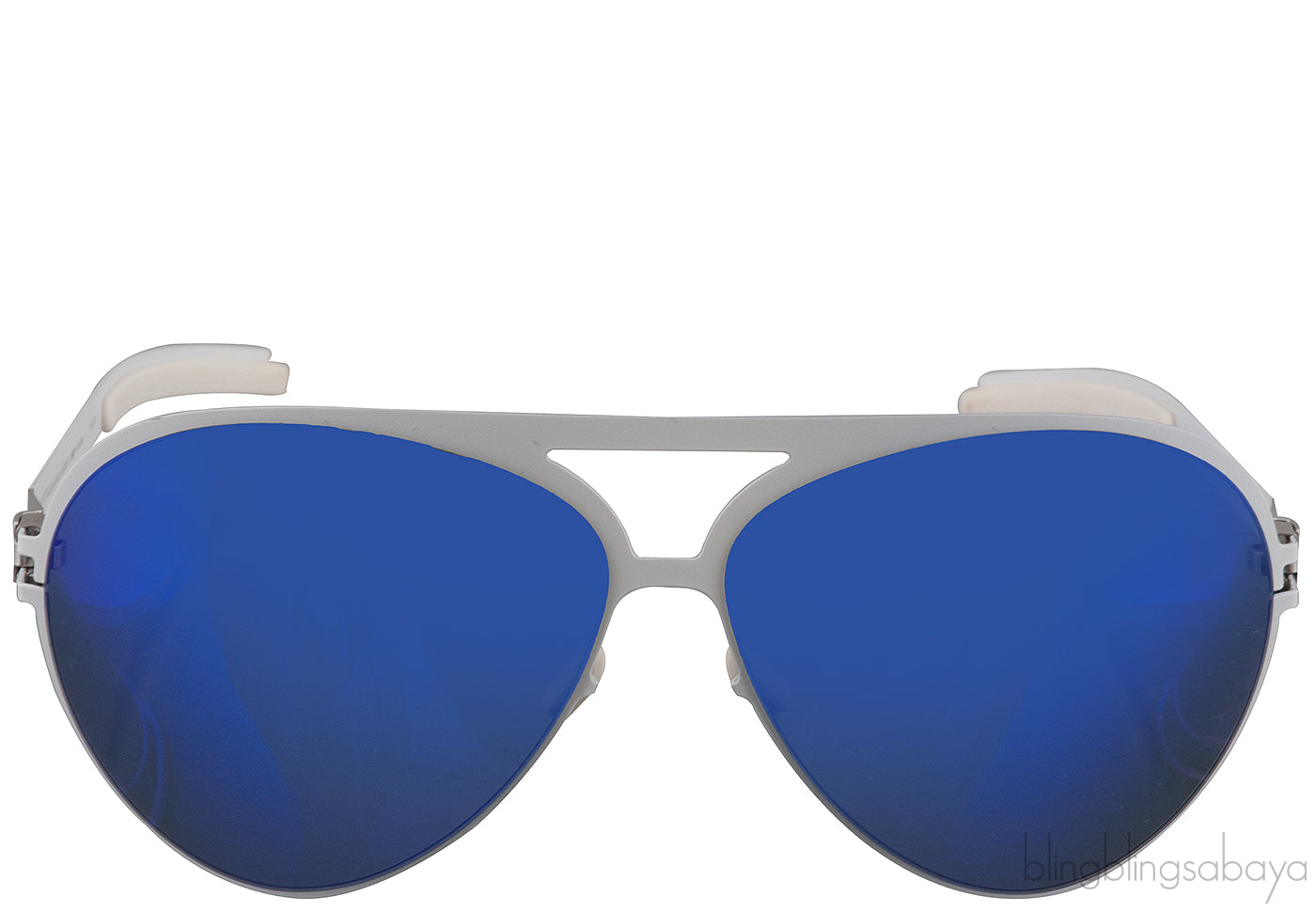 White Blue Mirrored Lens Sunglasses