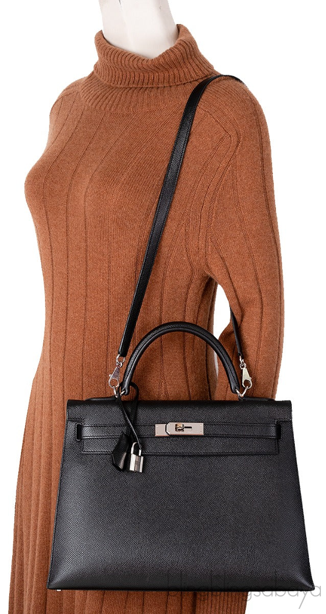 Kelly 32 Black Sellier Epsom PHW