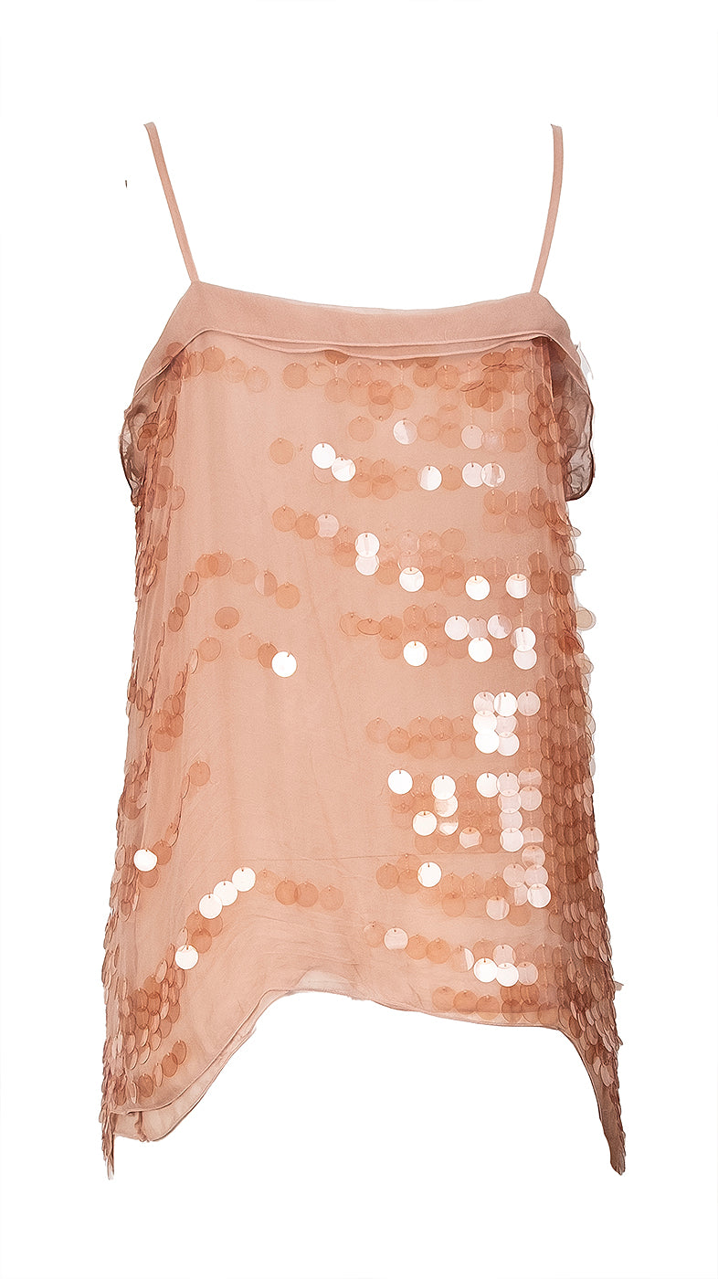 Lanvin Nude Sequin Tank Top