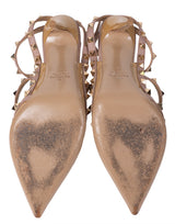 Valentino Garavani Rockstud Nude Patent Leather Pointed-Toe Heels 41