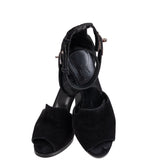 Hermes Nina D'orsay Black Suede Pumps 37