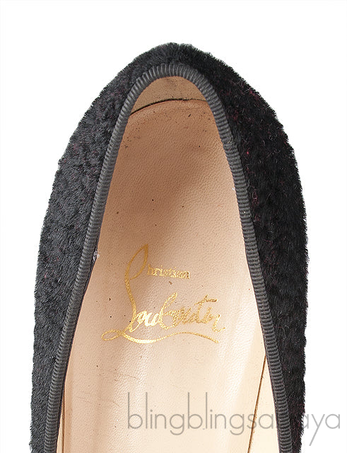 Maggie 140 Black Nappa & Pony Heels