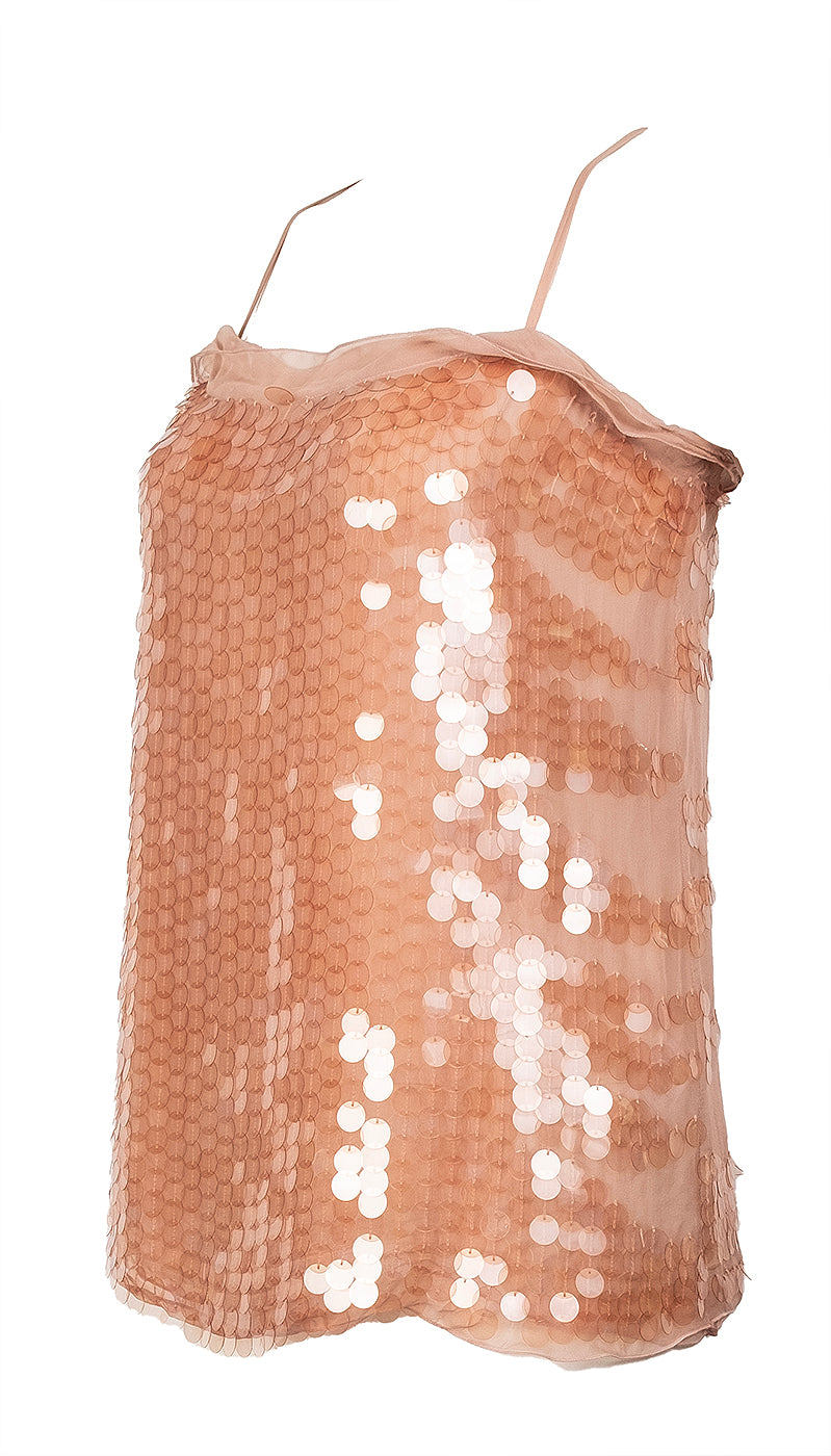Lanvin Nude Sequin Tank Top