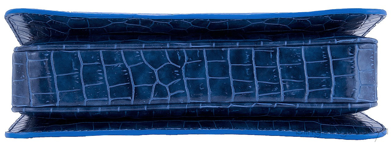 Faux Blue Croc Grace Bag
