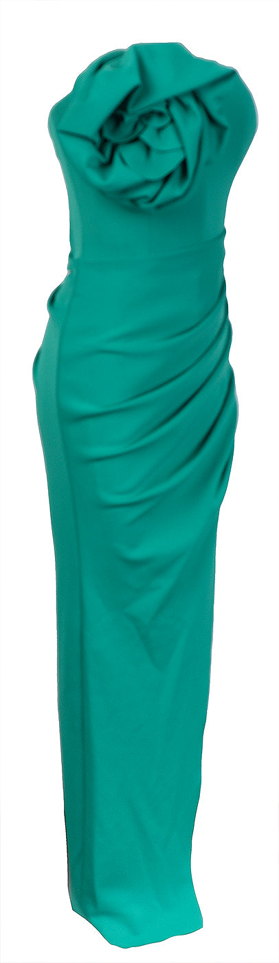 Jovani 3D-flower Green Slit Dress S