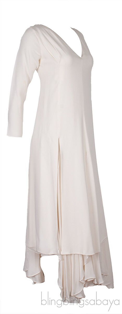Off-White Asymmetric Hem Dress