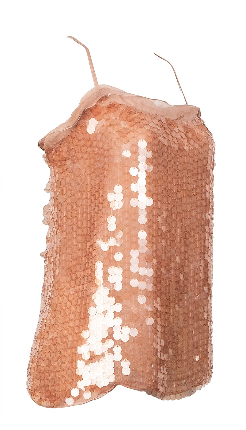 Lanvin Nude Sequin Tank Top