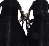 Hermes Nina D'orsay Black Suede Pumps 37