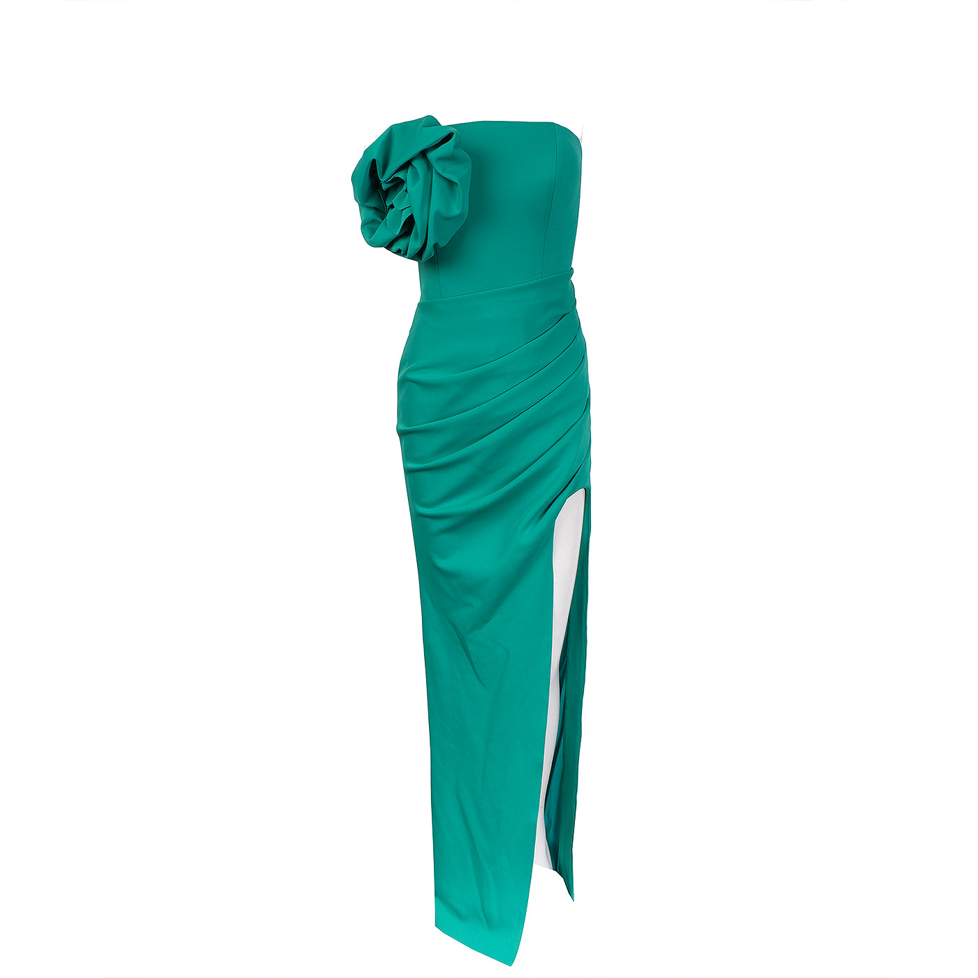 Jovani 3D-flower Green Slit Dress S