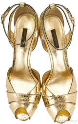 Gold Slingback Peep Toe Pump