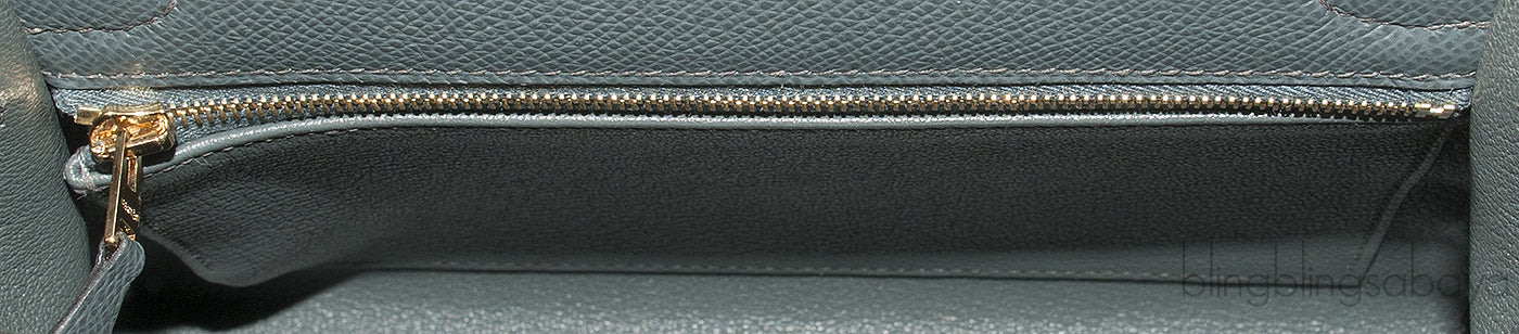Kelly 25 Blue Orage Epsom Sellier GHW