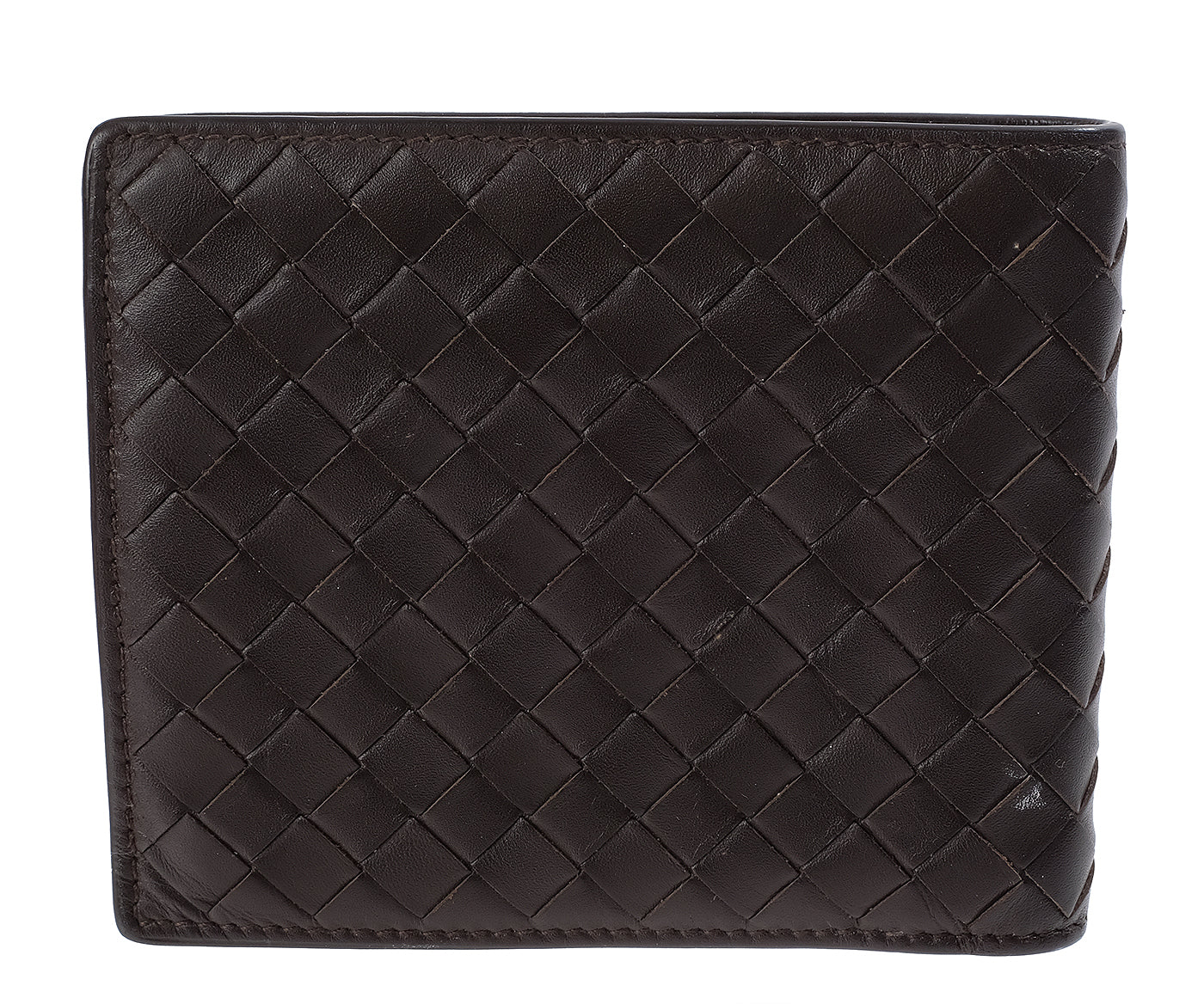 Bottega Veneta Brown Intrecciato Bi-fold Wallet