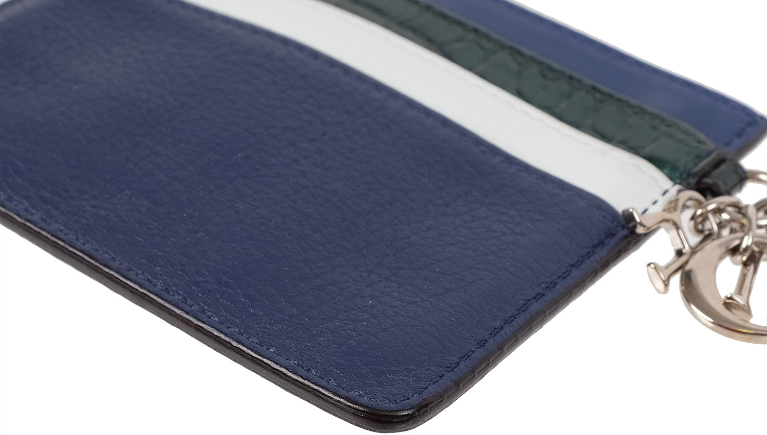 Dior Charm Blue Leather Card Holder