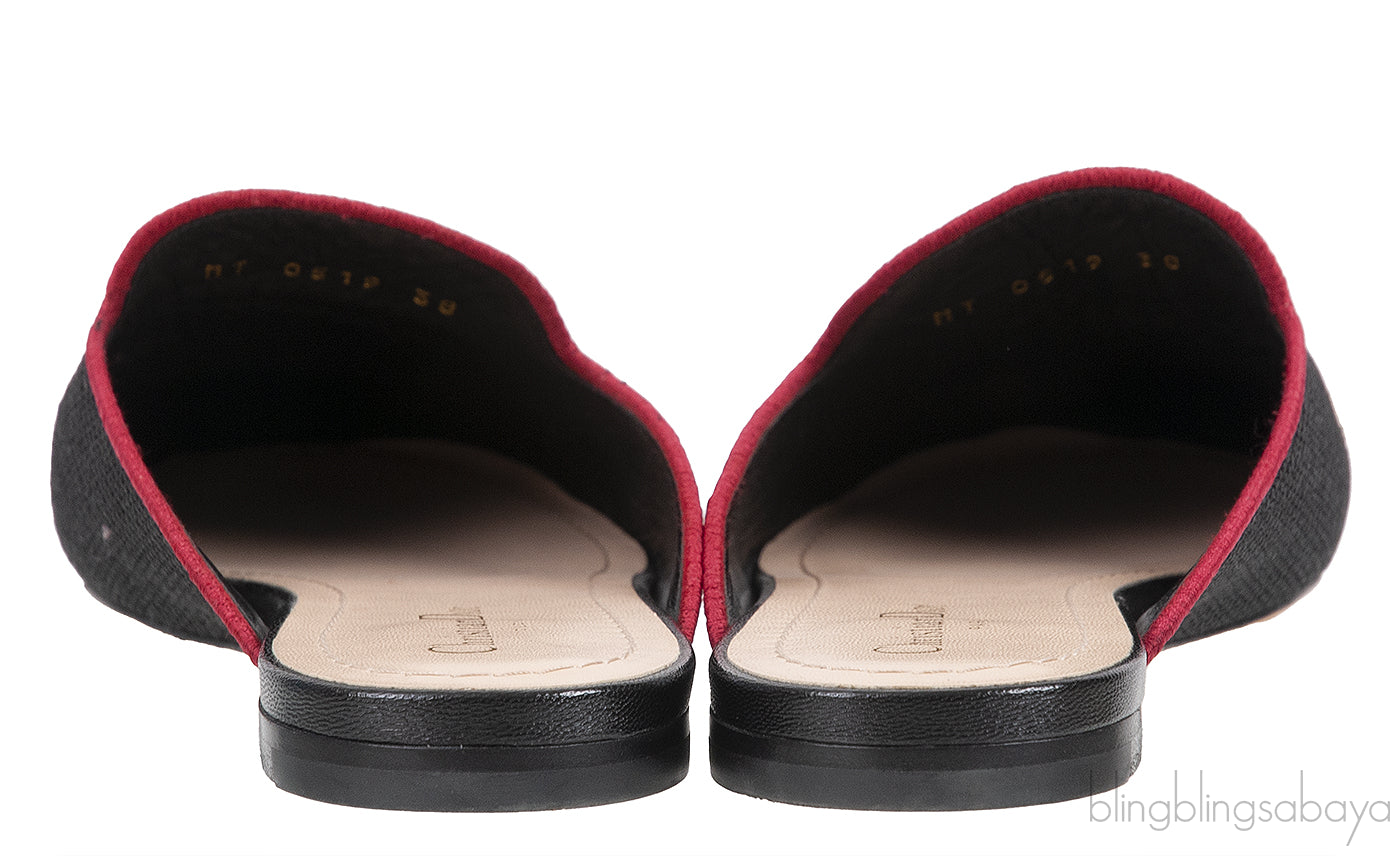 Dior Je T\'aime Canvas Mules Black
