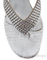 Silver T-strap Sandals