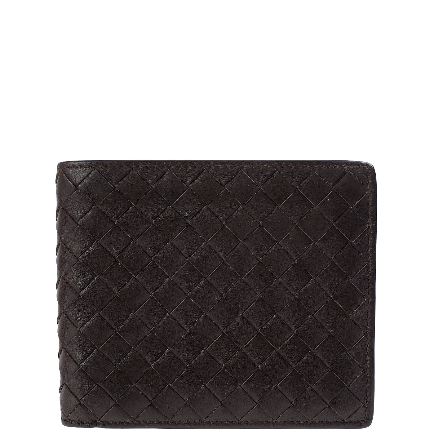 Bottega Veneta Brown Intrecciato Bi-fold Wallet