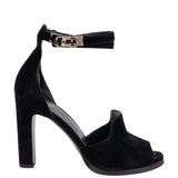 Hermes Nina D'orsay Black Suede Pumps 37