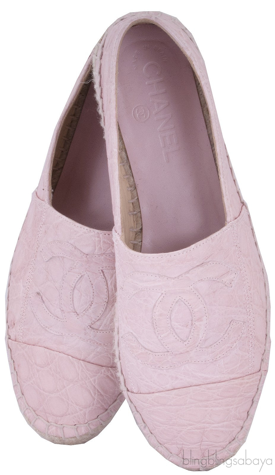 Pink Crocodile Espadrille