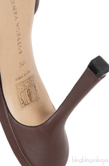 Brown Nappa Quilted Lido Mule Sandals