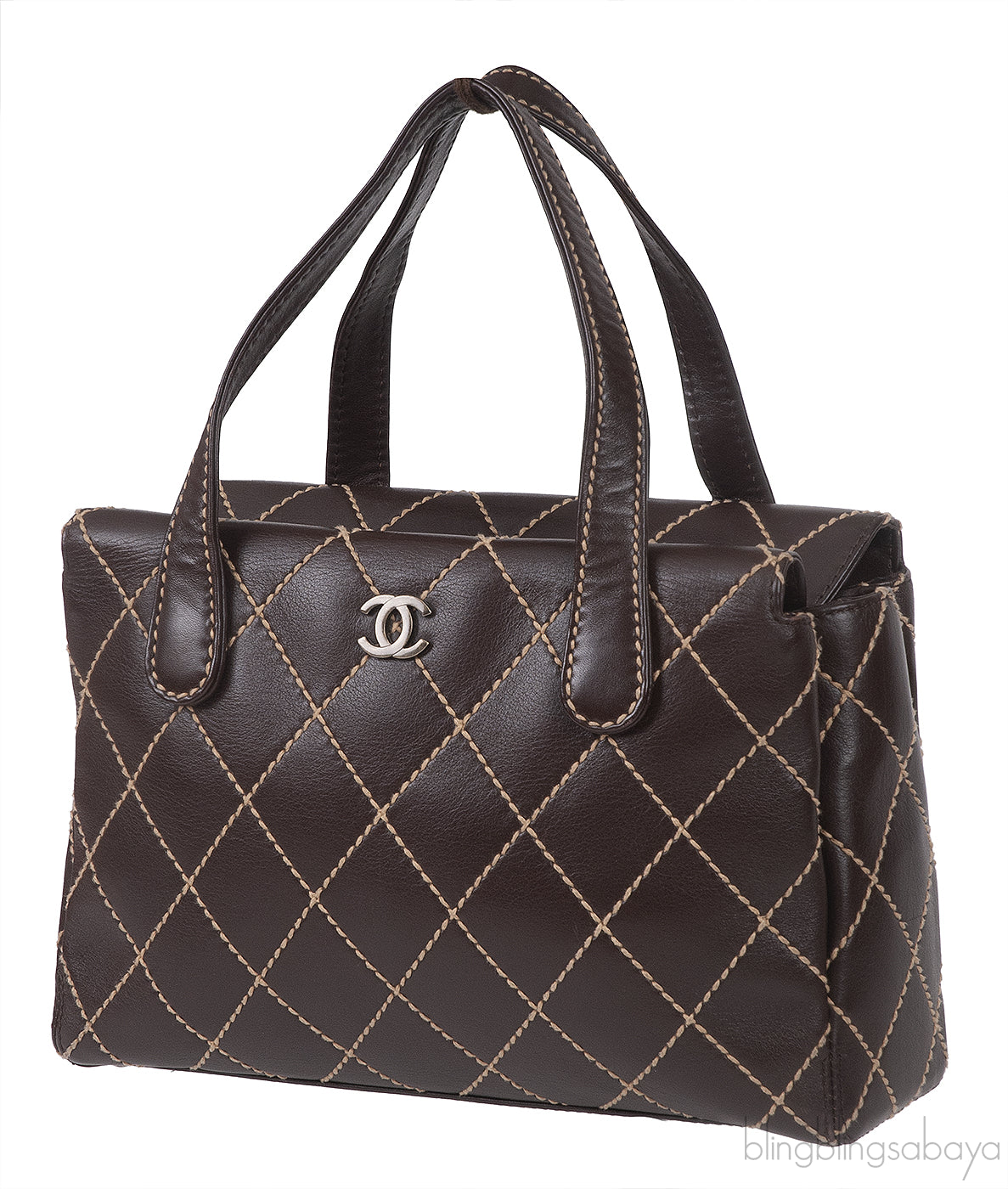 Chanel Wild Stitch CC Coffee Brown Handbag