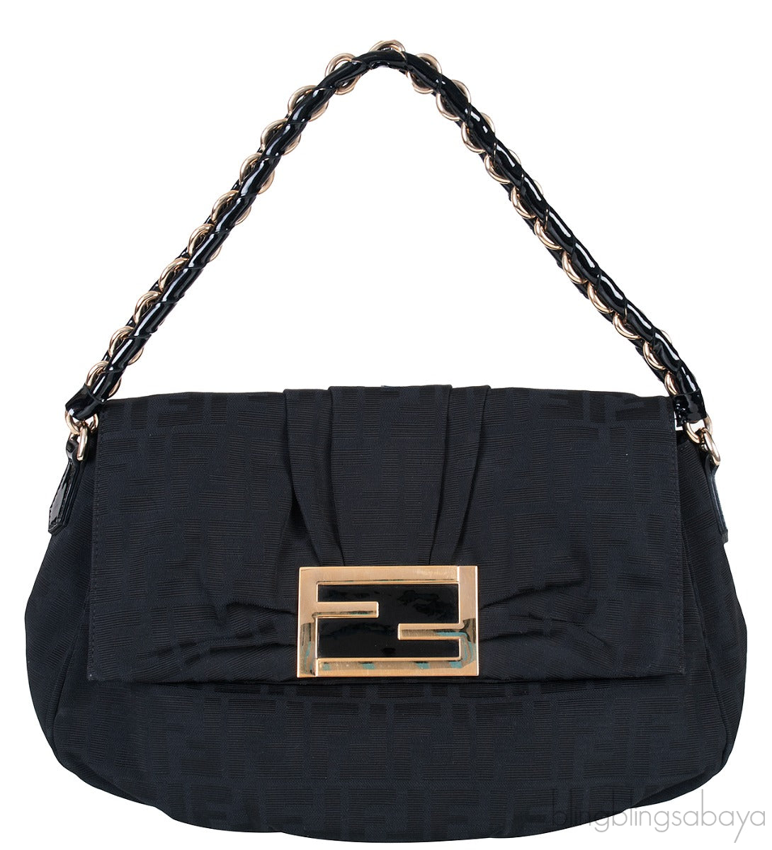 Fendi Zucca Mia Buckle Shoulder Bag