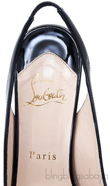 Lady Peep Sling Patent Pump