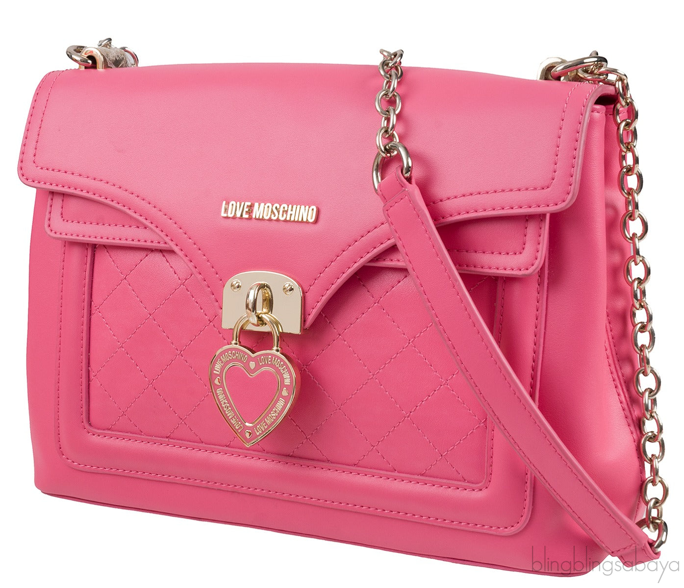 Pink Flap Shoulder Bag