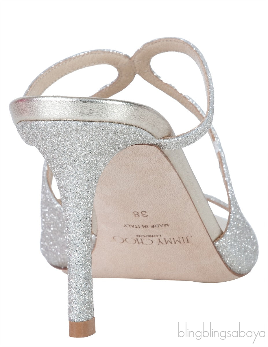 Jimmy Choo Anise 75 Platinum Ice Sandals