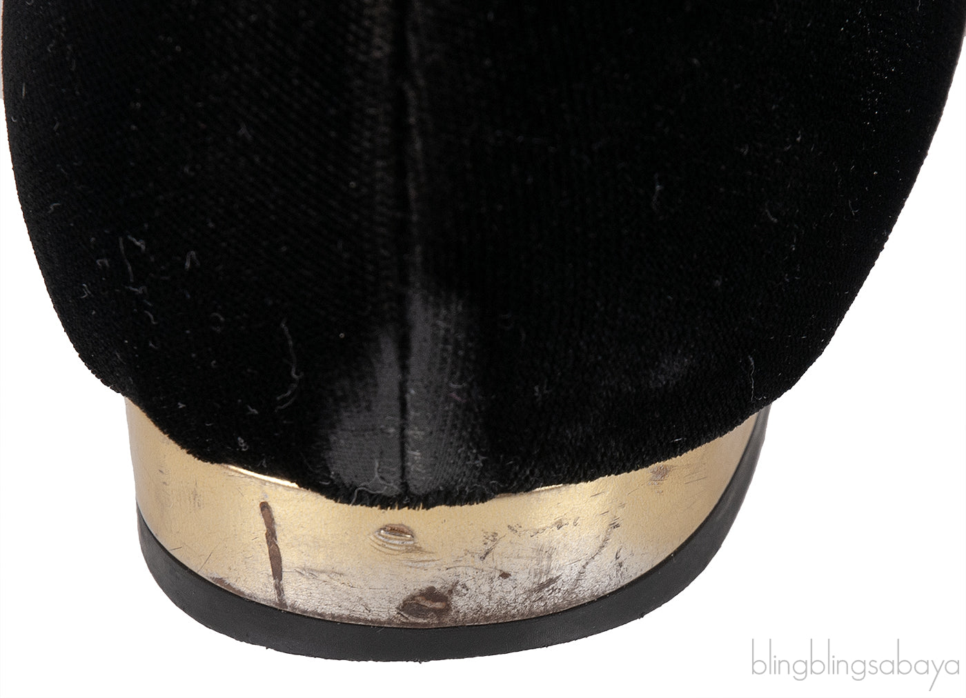 Kitty Black Velvet Flat Shoes