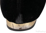 Kitty Black Velvet Flat Shoes