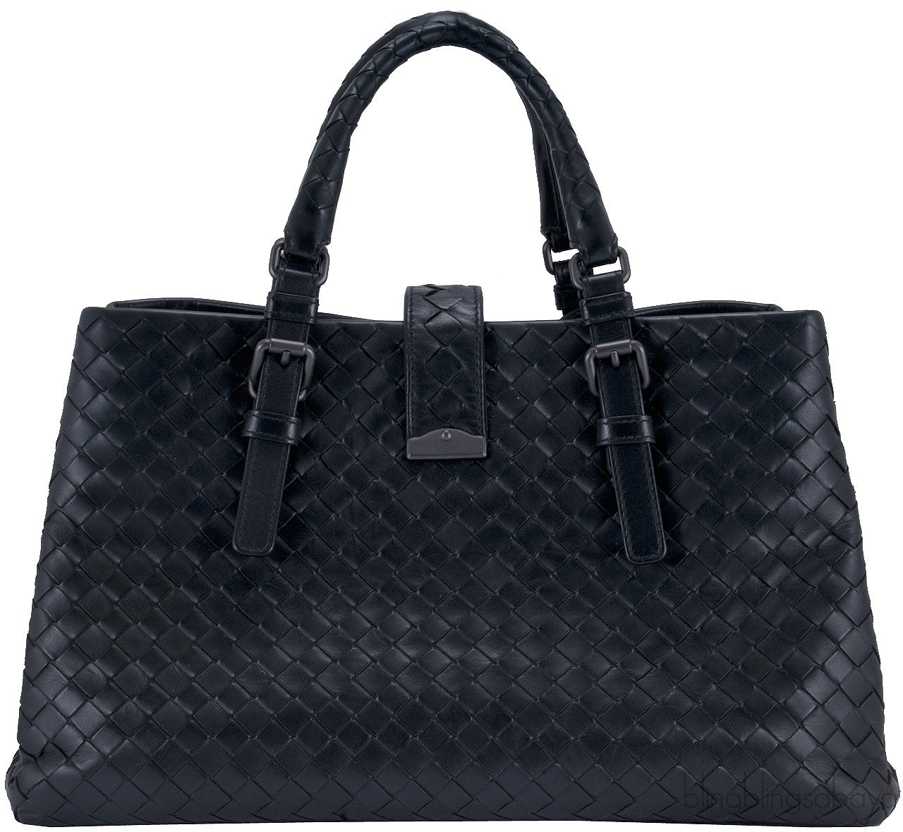 Small Roma Intrecciato Leather Tote