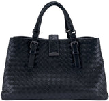 Small Roma Intrecciato Leather Tote