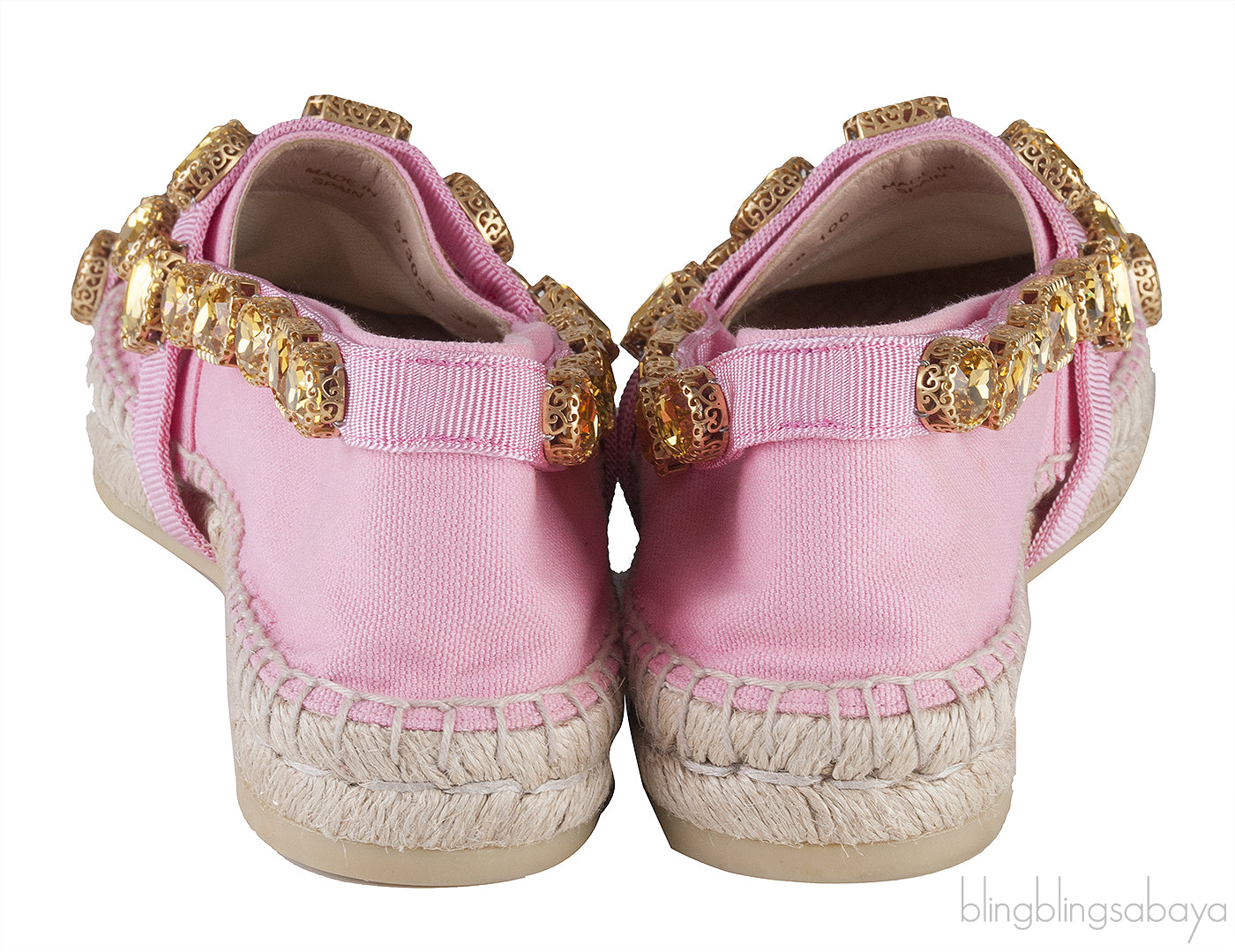 Pepita Pink Canvas Crystal Espadrille