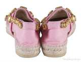 Pepita Pink Canvas Crystal Espadrille