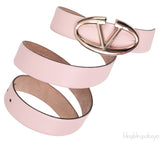 Valentino Garavani Old Pink V Buckle Belt