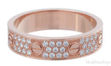 Rose Gold Diamond Paved Love Ring