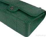 Chanel Classic Jumbo CC Emerald Green Python Flap Bag