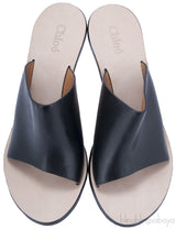 Hammered Gold Tone Wedge Mule