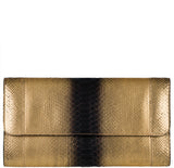 Gold & Black Python Clutch
