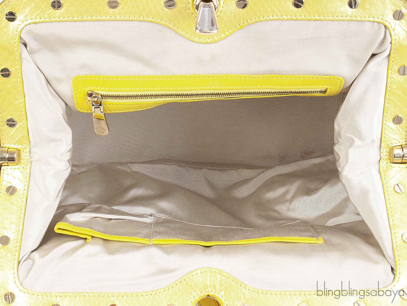 Versace Yellow Python Frame Shoulder Bag