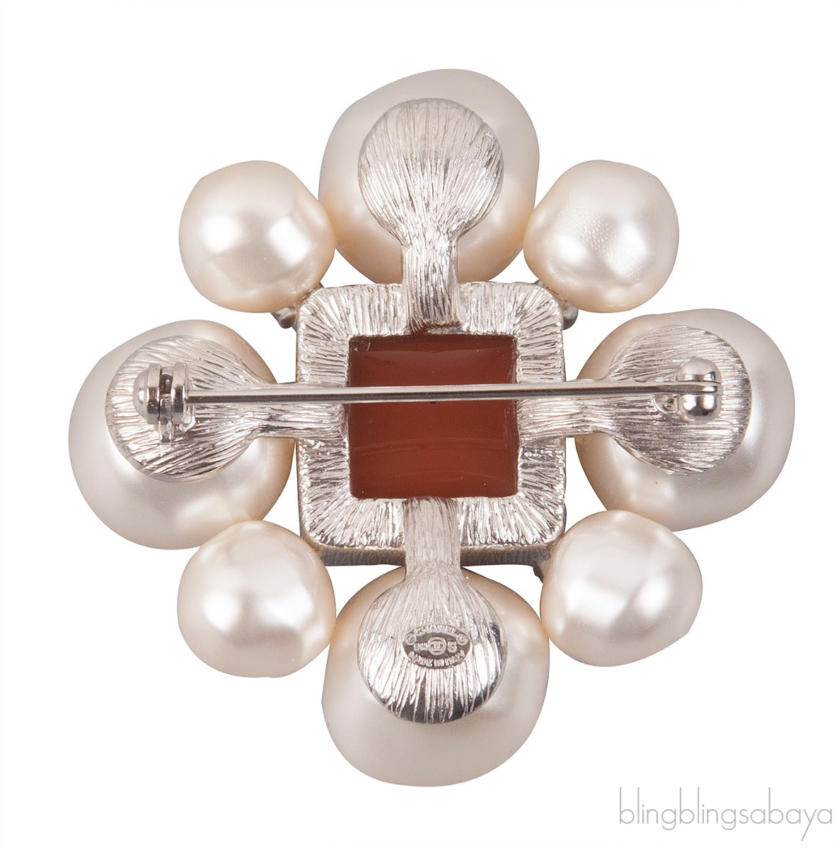 Pearl CC Brooch