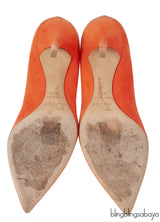 Christian Dior Orange Suede Pointed Heels