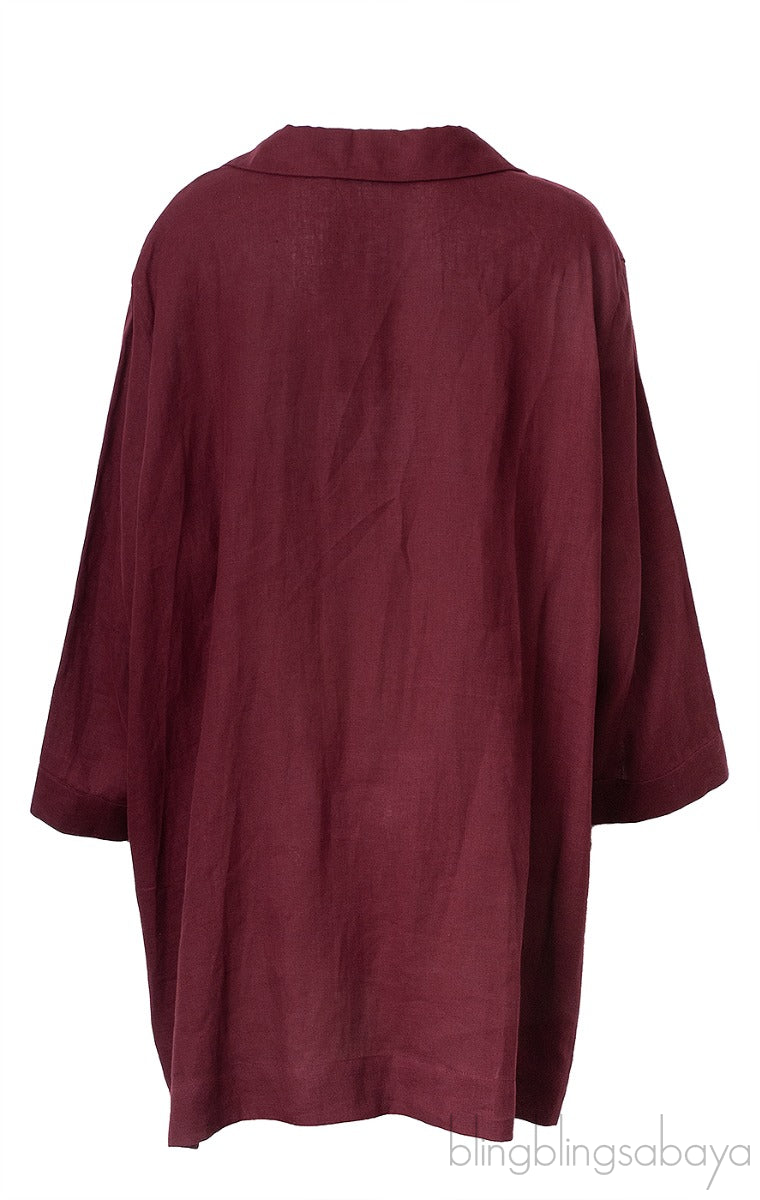Maroon Linen Shirt