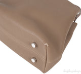 Etoupe Leather Croc Print Handle Bag